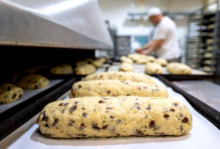 Stollensaison: Frühzeitiger Start sichert ausreichende Produktion Backstube: Stollenproduktion beginnt dieses Jahr.
